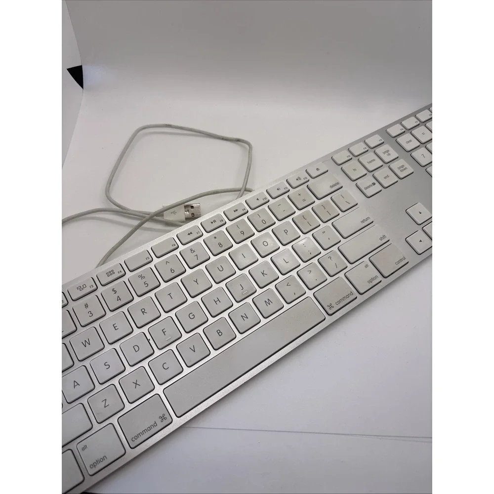 Apple A1243 Aluminum Wired Keyboard MB110LL/A🚀Full Size, Slim, Mac, Genuine OEM